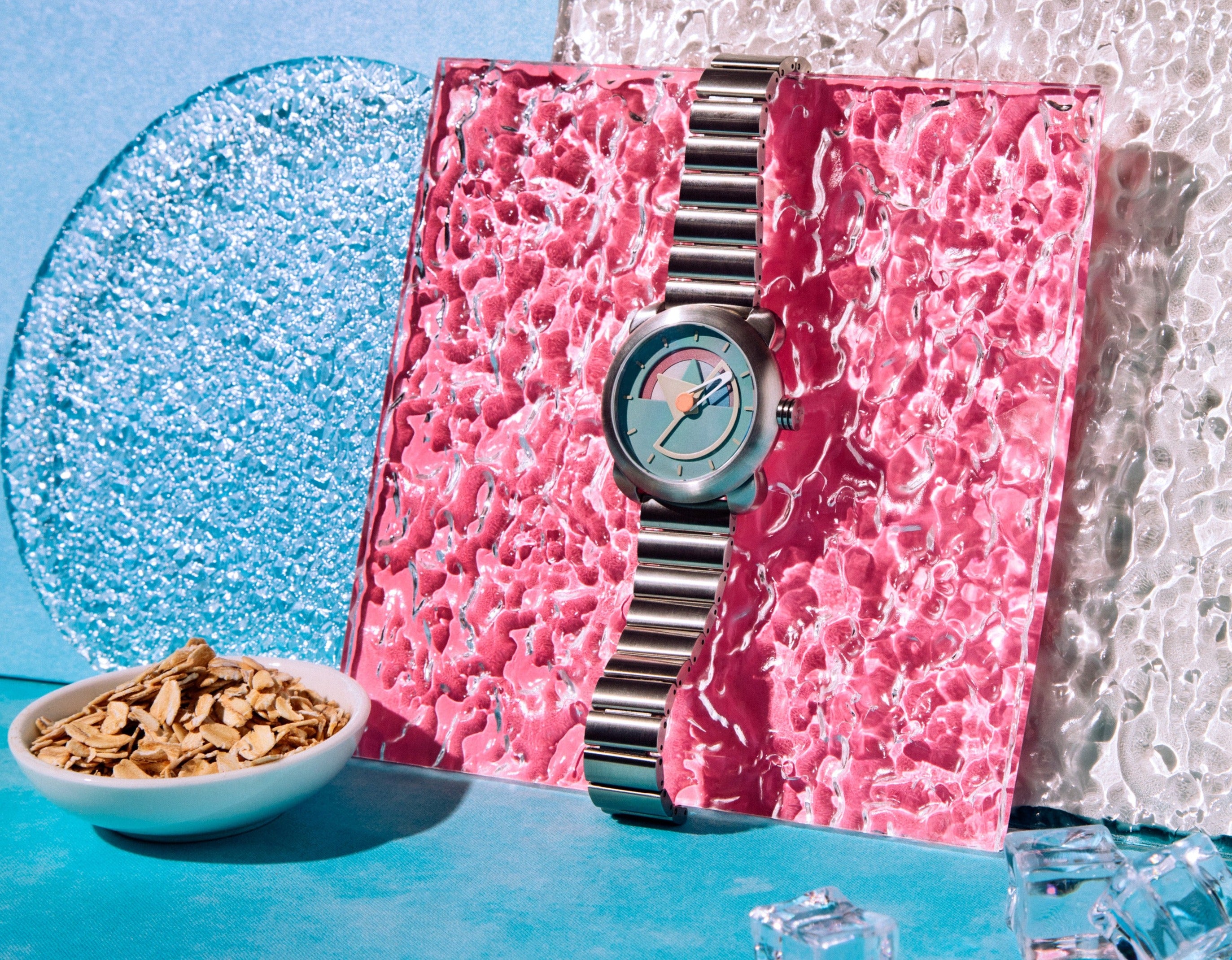 Iced Oatmeal Sō So Labs Watch Layer 2 Two Automatic Sellita 220-1 SW220-1 Funky Chicago Open Caseback Brushed Stainless Steel Wristwatch Timepiece