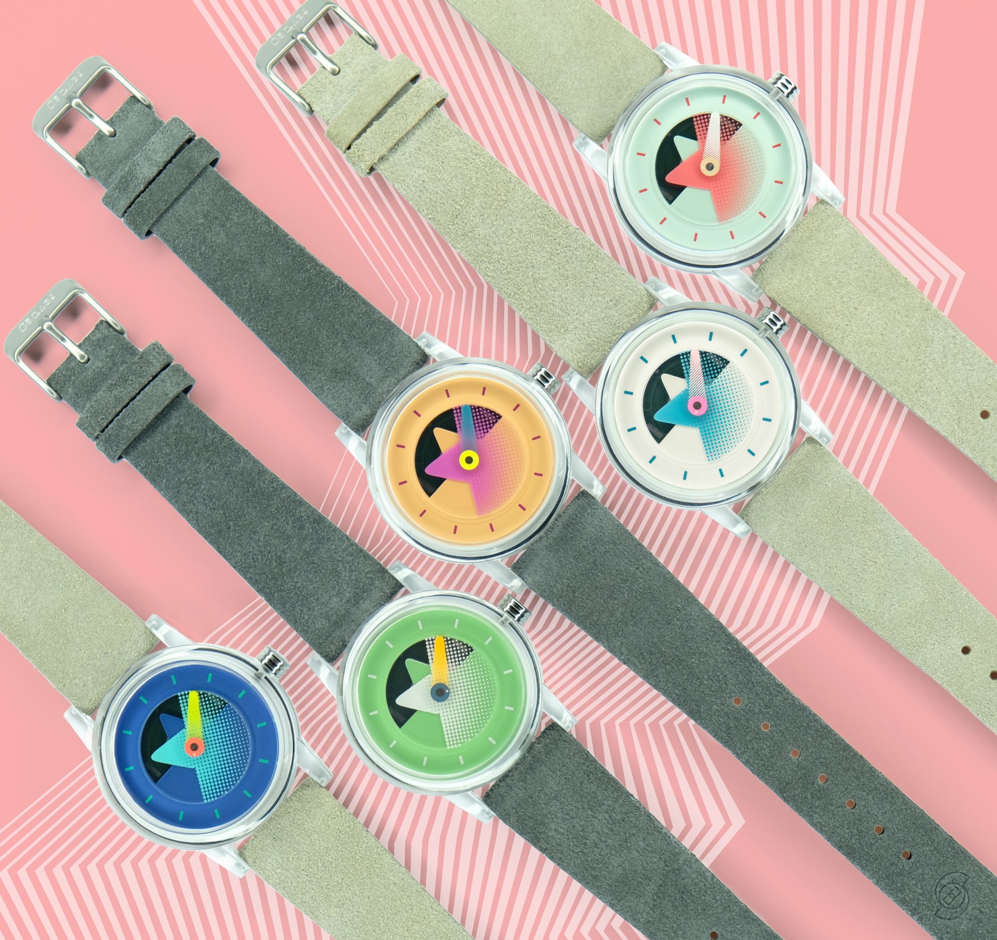 Sō Labs Layer One Quartz Watch Watches Olympic Sky Emerald Rhino Salmon Fandango Abalone Steel Turkish Coral @solabs Solabs So Labs so-labs.co Limited Edition Funky Fun Holiday Gift Watches Timepiece clear